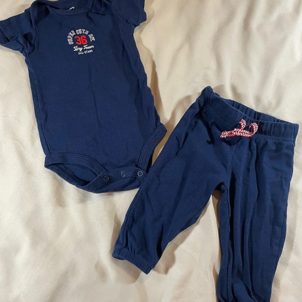 Carter’s Boys’ Onesies and Pants Sets - Gray‎ and Blue, Size 6 month